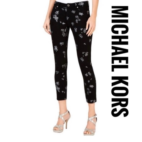 Michael Kors Collection Denim - Michael kors cropped floral jeans